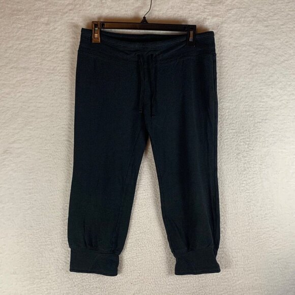 Alo Women's Black Drawstring Waistband Athleisure Capri Jogger Pants Size S 9569 - Picture 1 of 12